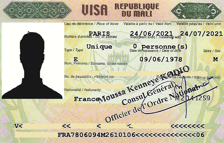 Demande de Visa pour le Mali